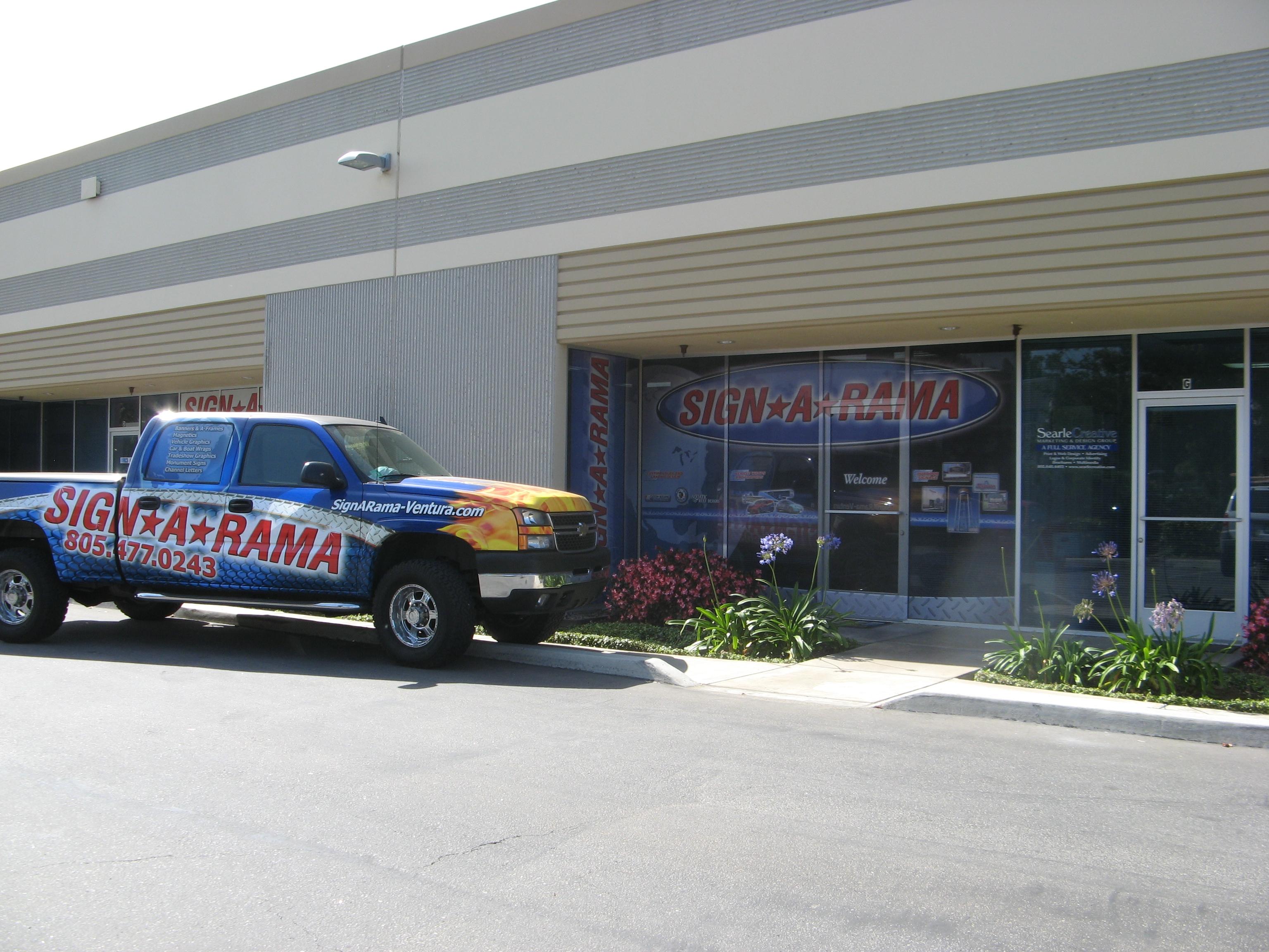 Our storefront and wrapped company truck.