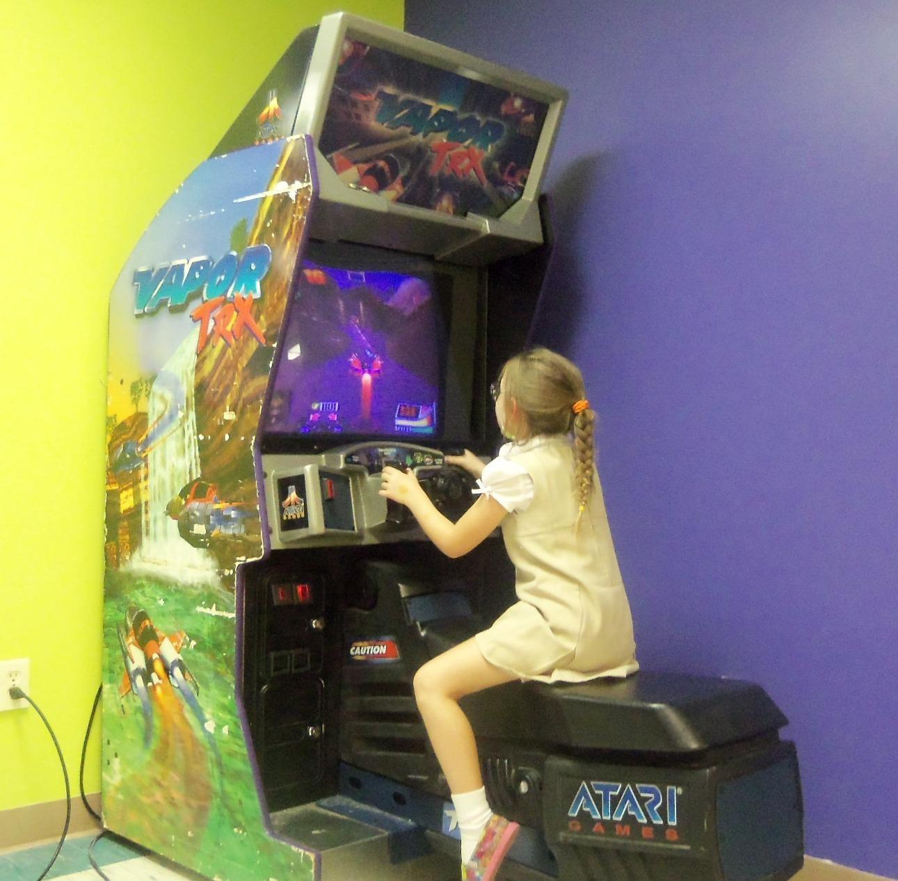 Schoolager in the arcade area