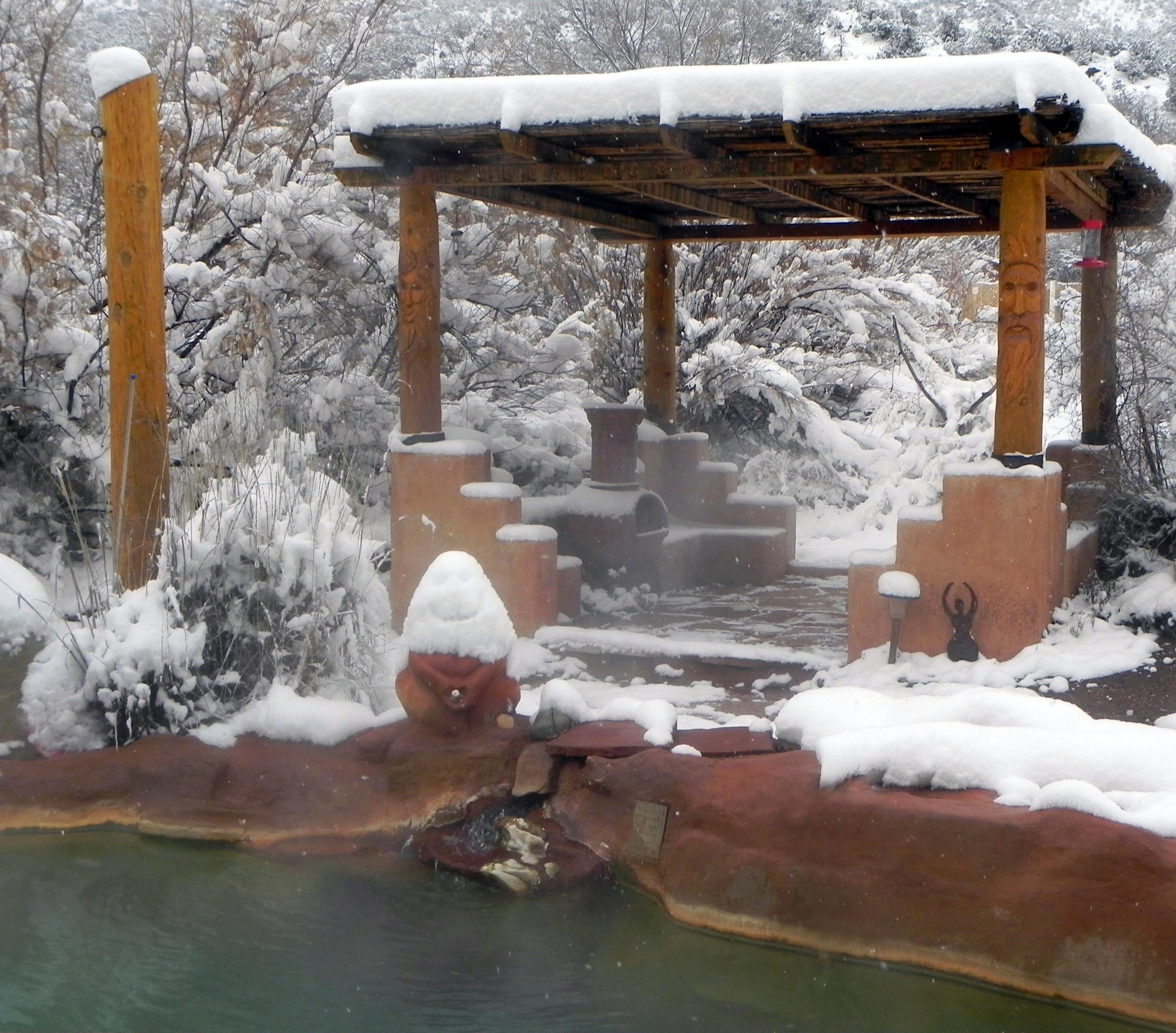 Hot Mineral Spring Pool in Winter