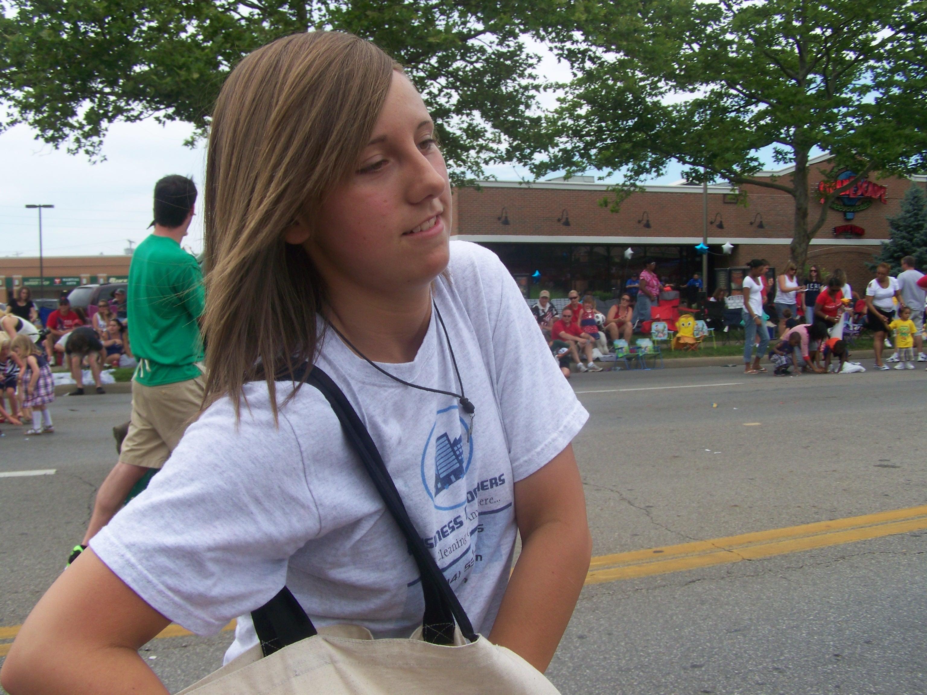 Business Groomers' families participating in the Westerville 4th of July parade