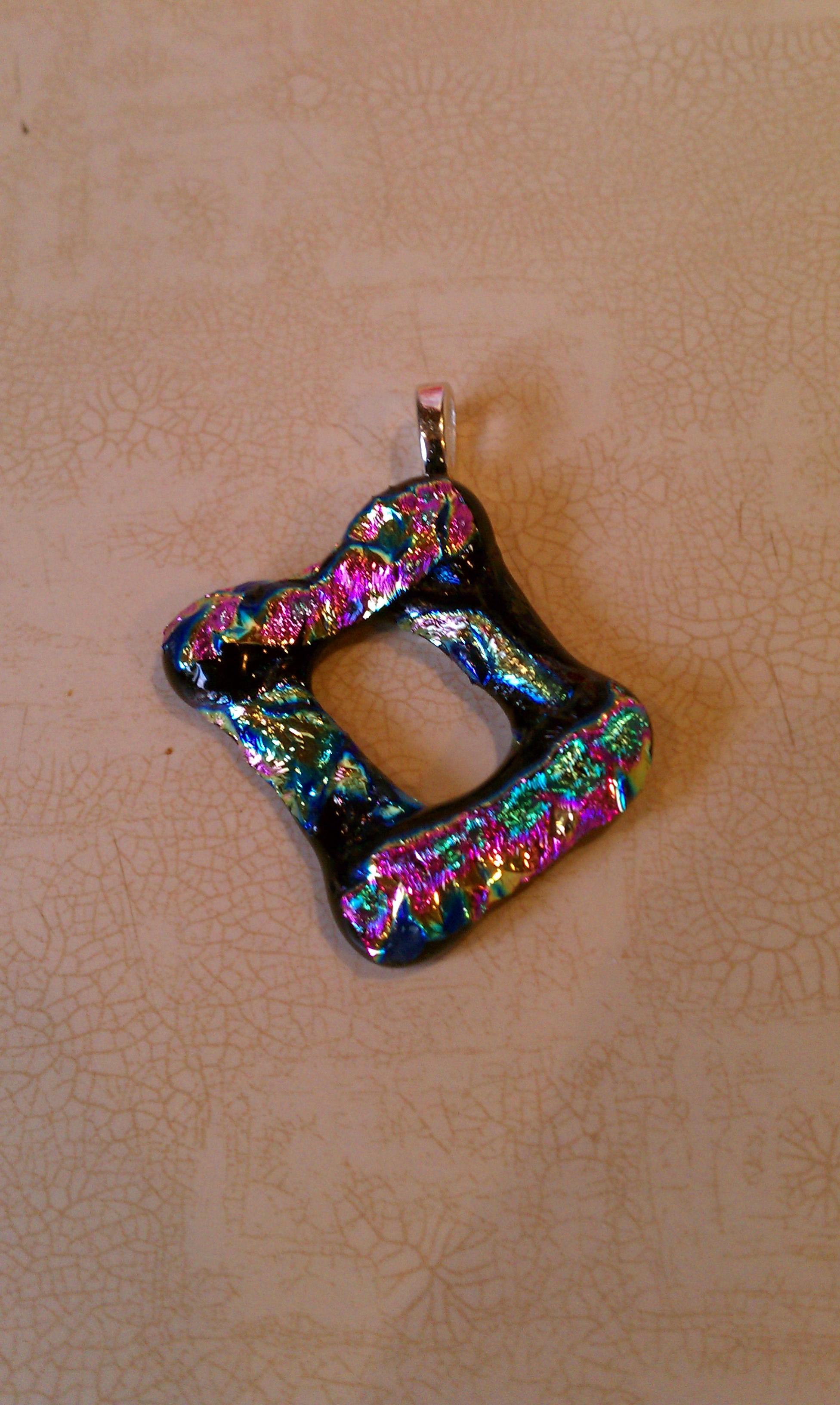 Fused glass necklace pendant