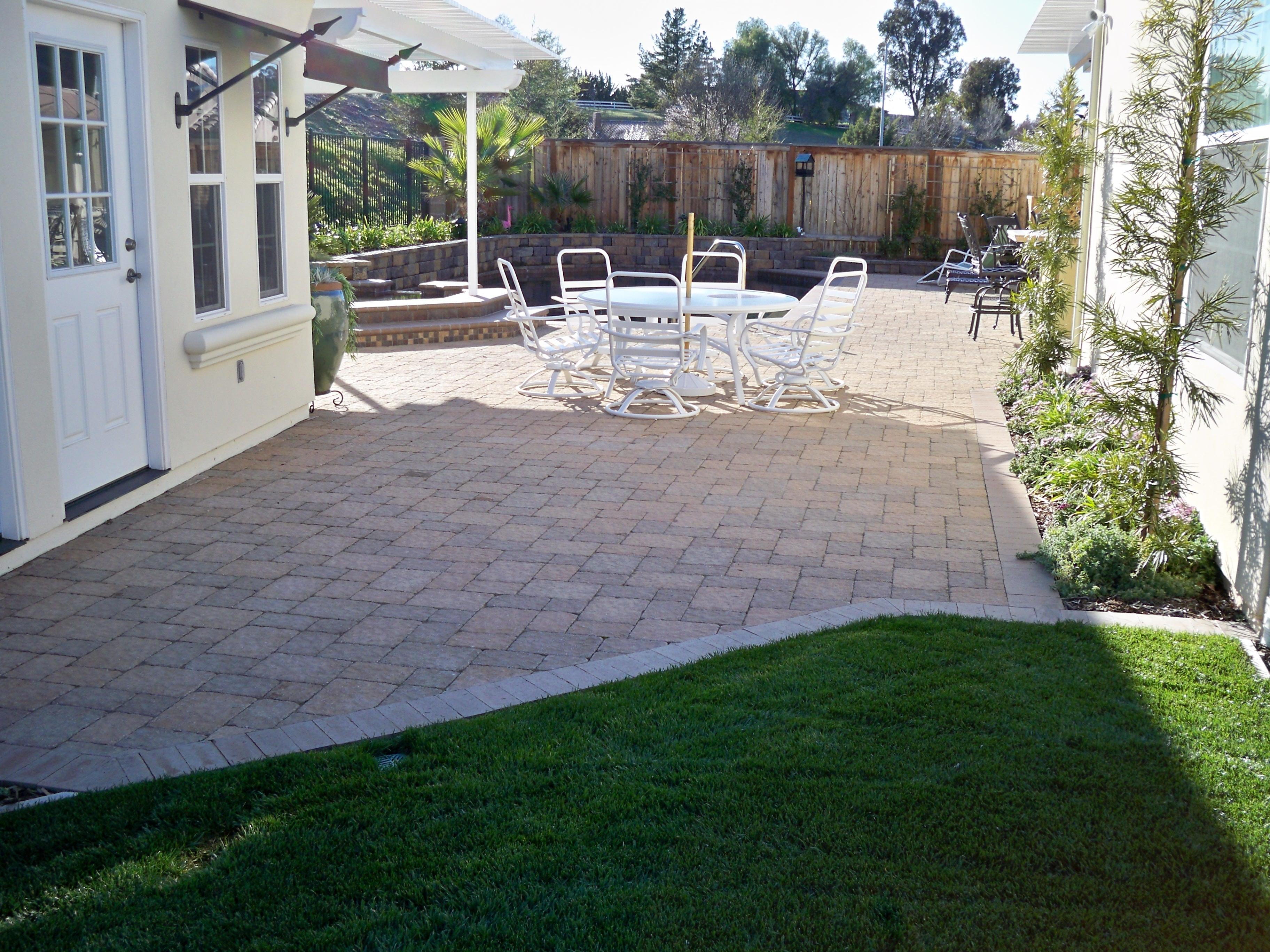 Pool Deck on Pavers and Landscape