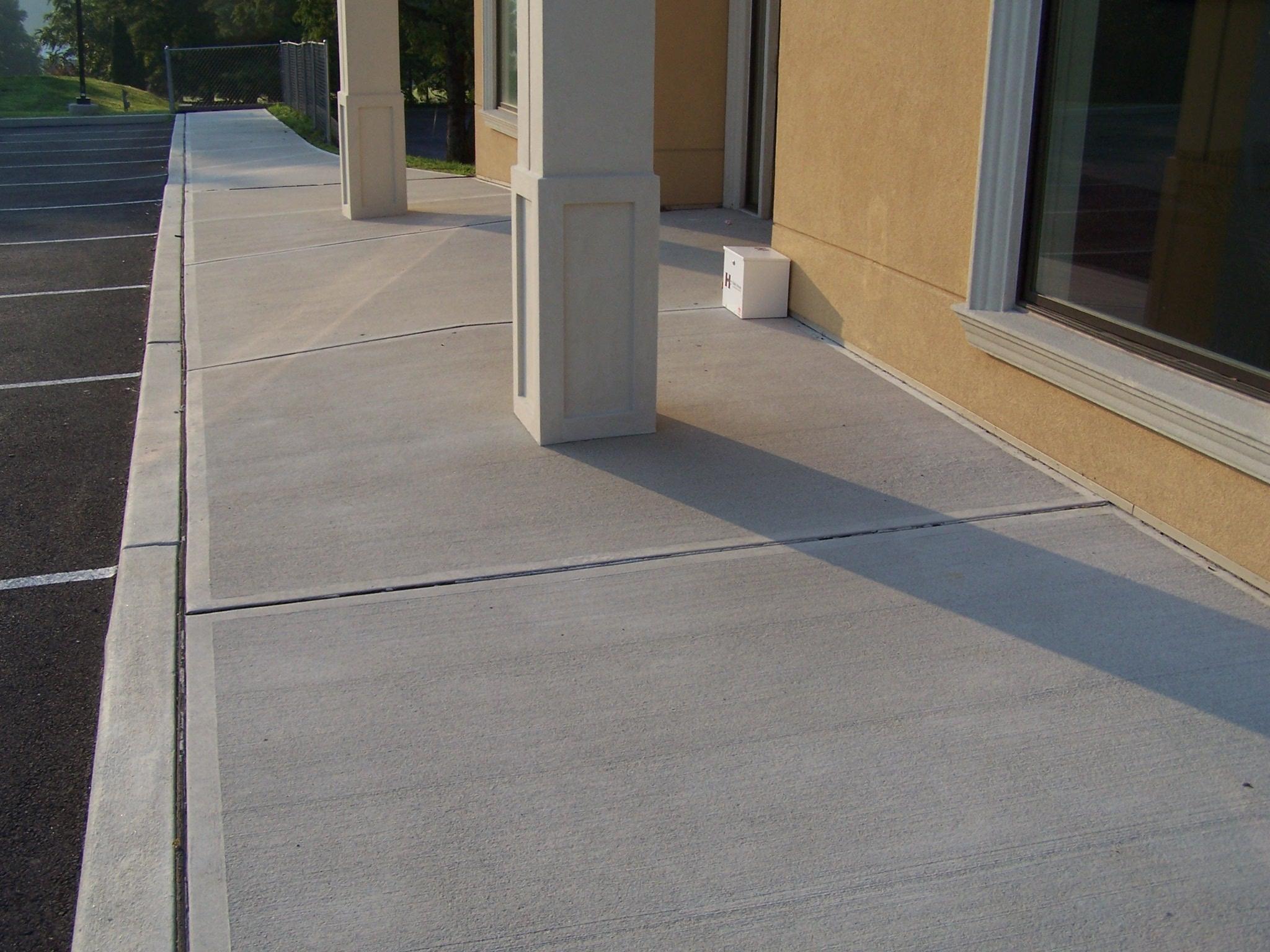 New curb and walks for professional building