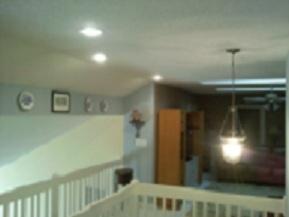 Retrofitted existing lights to recess can lights and hanging pendent