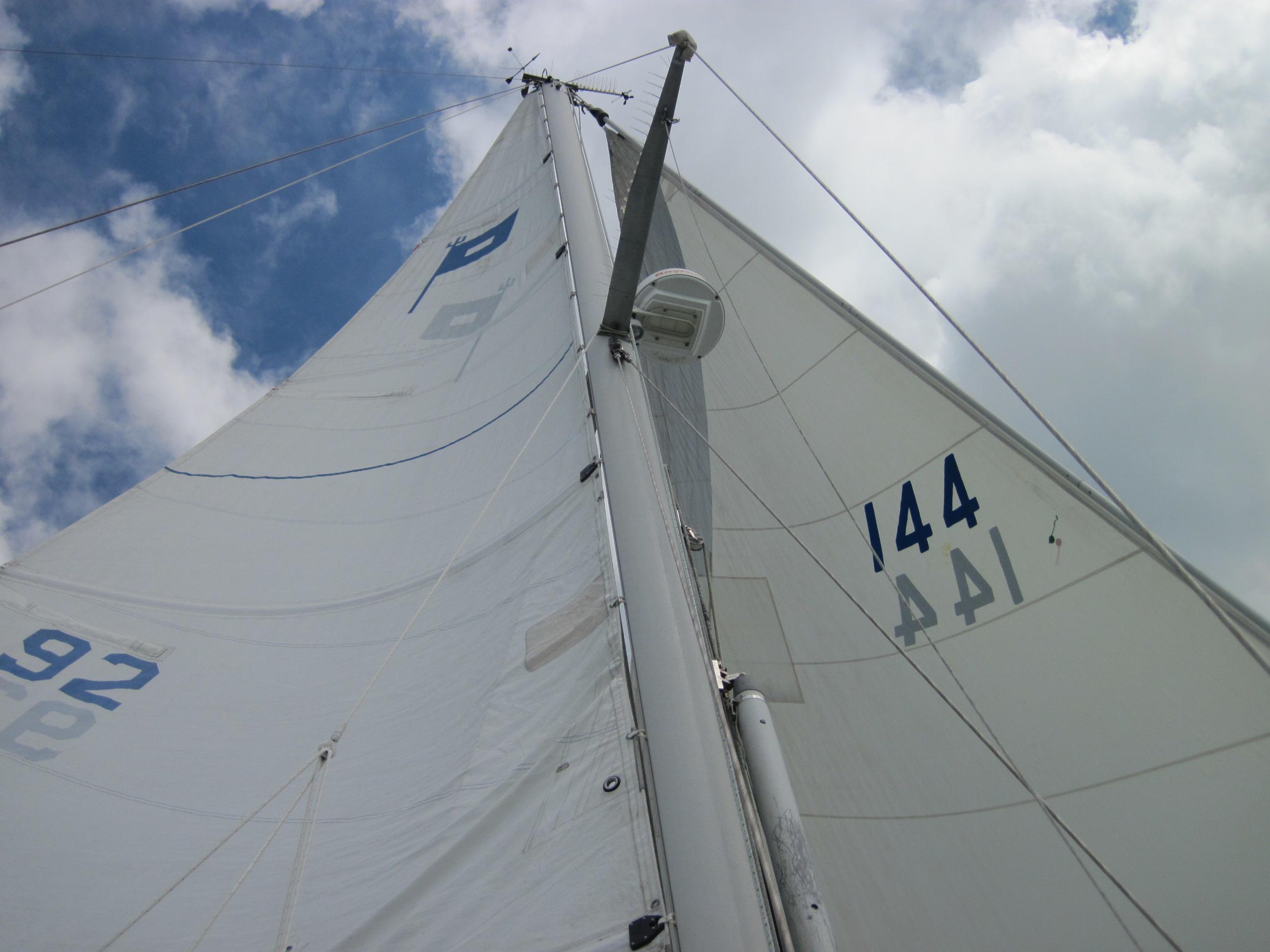 Under sail during a sea trial