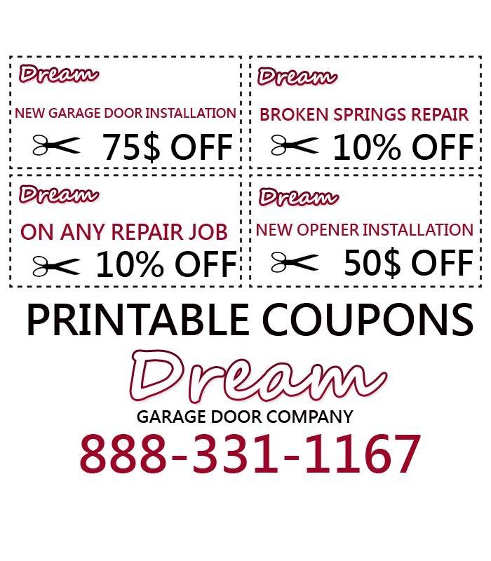 Check Our Website for coupons http://www.dreamgaragedoorrepairpeoria.com/