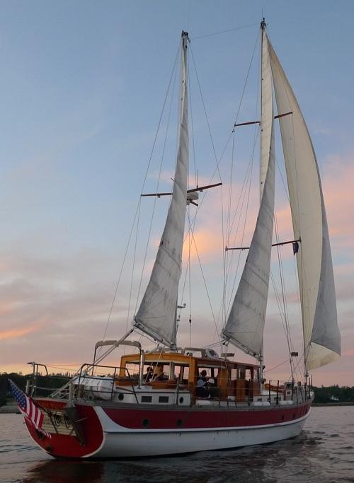 Under sail in Castine Harbor