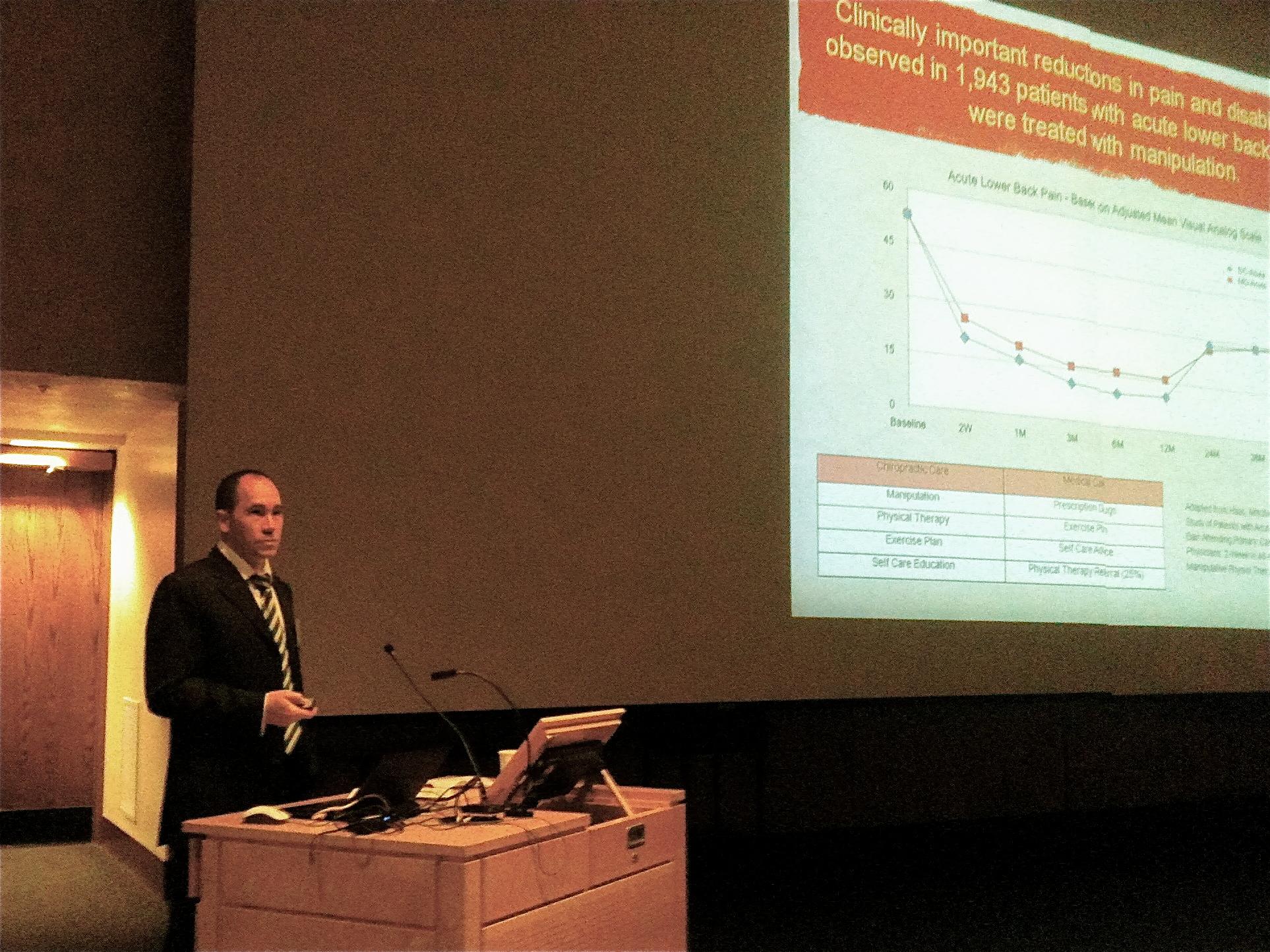 Dr. Hall lecturing at Kane Hall, University of Washington