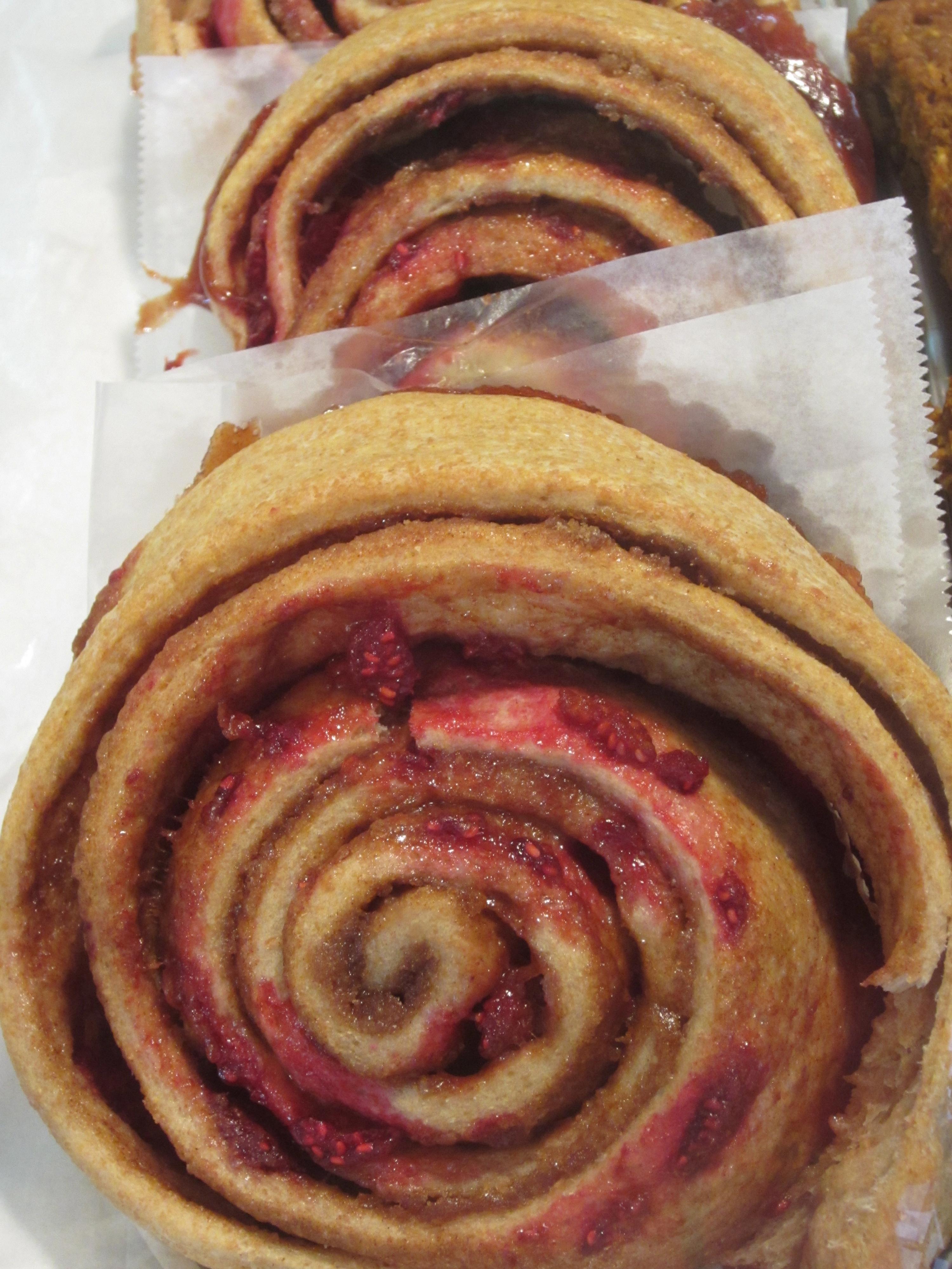 Freshly-baked Raspberry Cinnamon Rolls!!! They are AMAZING.