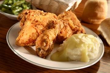 Sample our fried chicken and real mashed potatoes