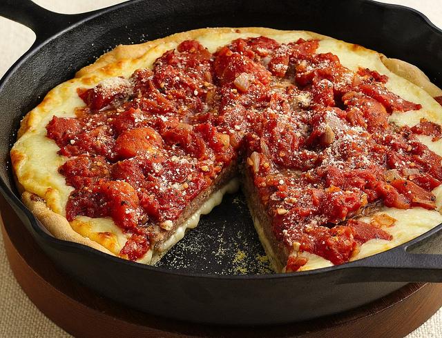 yummy deep dish pizza