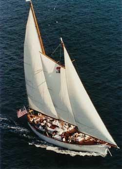 Sailing vessel Madeleine under full sail