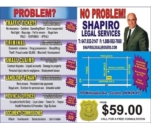 Shapiro Legal/X Police Traffic Ticket Toronto