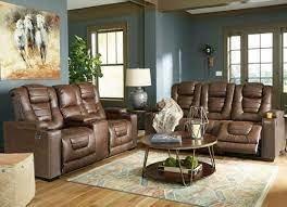 living room set: leather sofa loveseat recliner with massage adjustable headrest and zero gravity