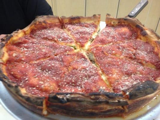 Chicago style pizza, made upon request. They're one of the only joints in south Florida that will make a Chicago pie. Awesome!