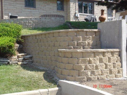 2 tier retaining wall.