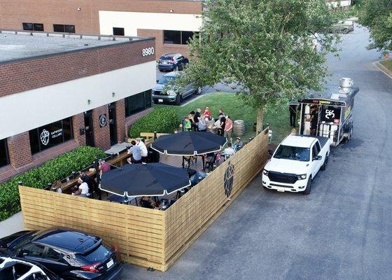 Our patio seen from above.