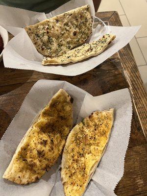 Rosemary Naan & Garlic Naan (the rosemary was our favorite!)