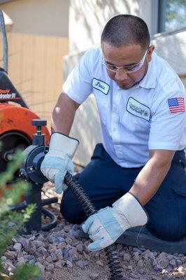 Plumber. Jesus, working on jetting/drain service