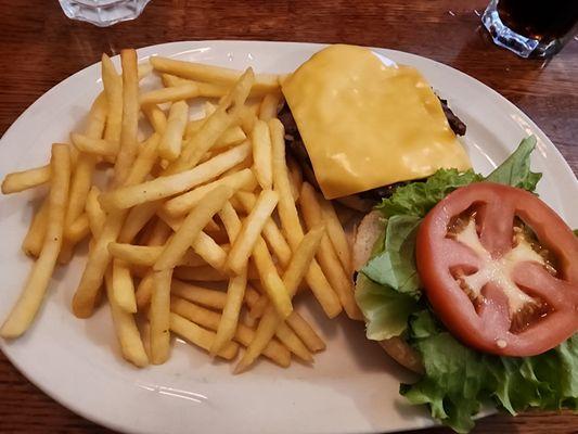 Cheese Burger and Fries