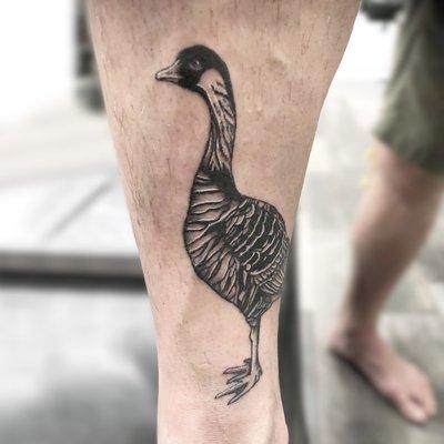 Nene goose - blackwork tattoo by Ruah