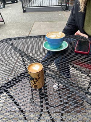 Cortado & Babycino with two shots of espresso added.