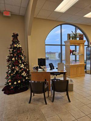 The Christmas tree at the Optometry Center.