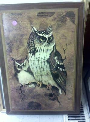 Hipster owl painting.