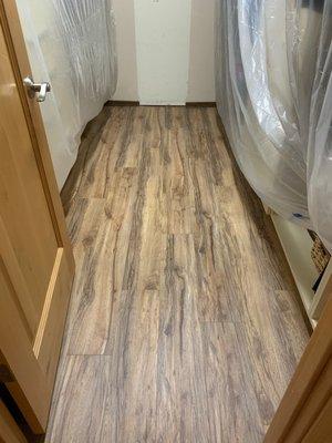 Vinyl flooring in closet