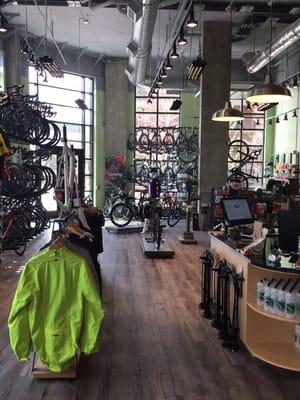 Interior view of the newest full service cycling shop in Arlington VA