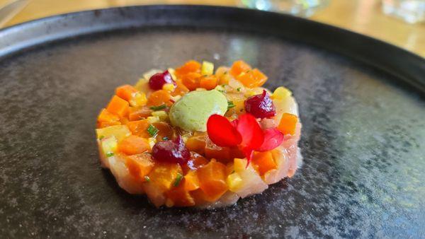 Hamachi Tartare (Part 1 of the 5 course Tasting Menu)