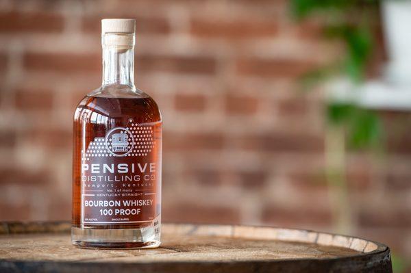 Our 100 Proof Pensive Bourbon Whiskey 
 Pc: Mary Rose Jacobi Photography