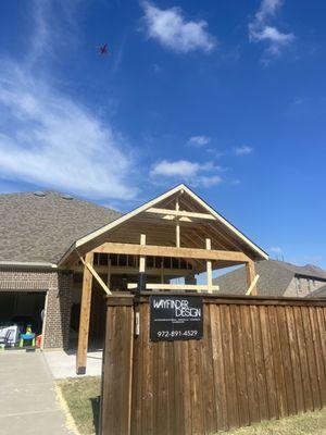 Covered patio built with My Cedars high quality Cedar Wood!