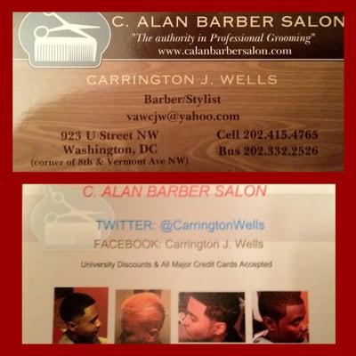 (BARBER) Carrington j. Wells business card 202 415 4765