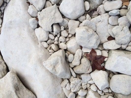 Creek beds filled with polished stones