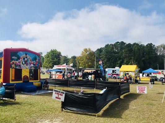 View of the food truck area from the kids play area