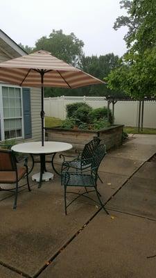 Courtyard where residents and their families can spend time together during visits