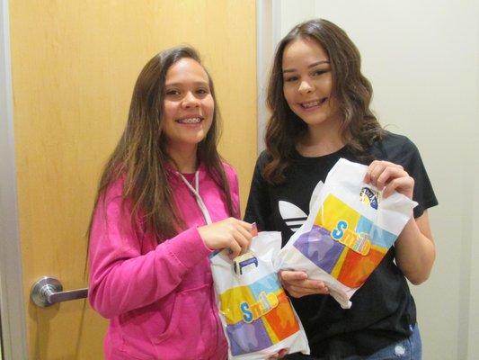 Sisters just got braces today (04/28/2017).  They were so excited and they are so cute.