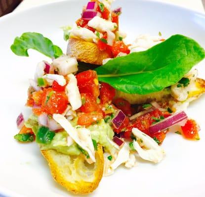 Fresh Blue crab avocado toast