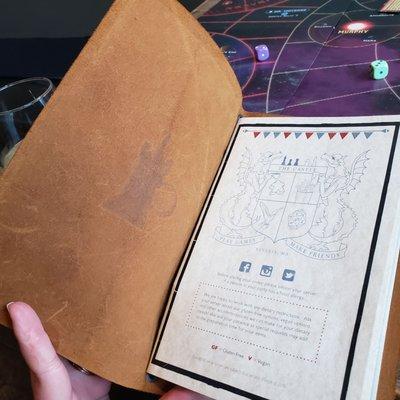 Leather bound menu