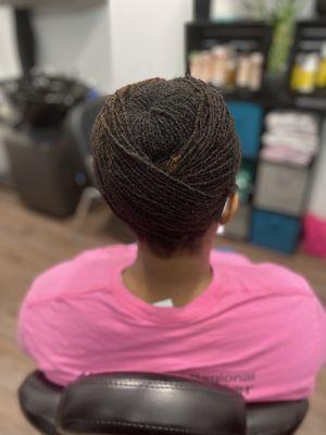 Elegant styled Sisterlocks.