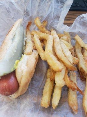 Chicago Style Dog with fresh cut fries!