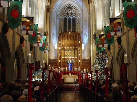 The worshiping congregation at one of the beautiful Christmas Eve Services.