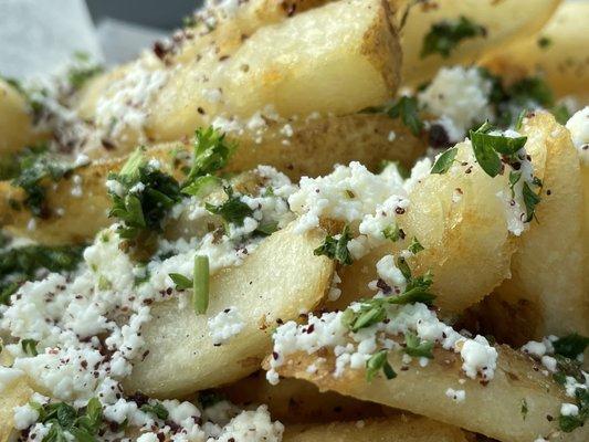 Greek fries with new smaller bits of feta.