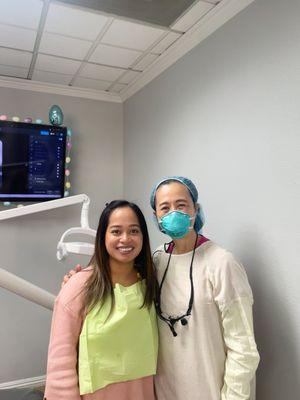 My final dental appointment with Dr. Trinh.