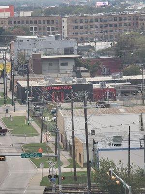 Across the street from the Dallas Comedy Club. View from the 7th floor