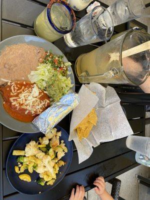 Chili Chile Relleno Dinner with vegetables instead of rice.