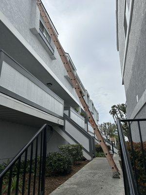 Ladder blocking the walkway