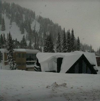 Snow in Alta, UT putting our metal roofing work to the test!