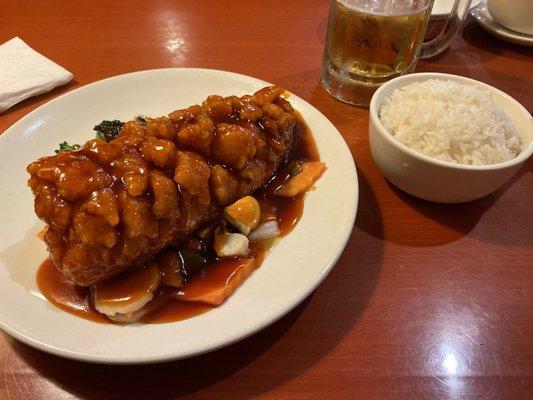 Crispy Fish with Veggies. Yum